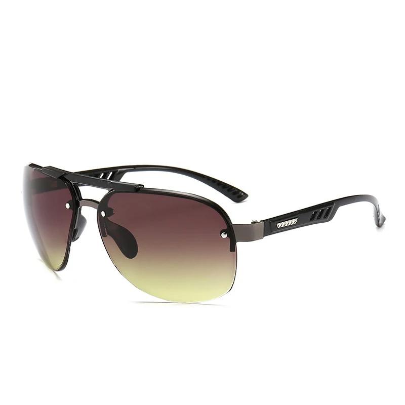 Lunettes de soleil vintage pour hommes, monture PC, style pilote, classiques, de marque, avec verres