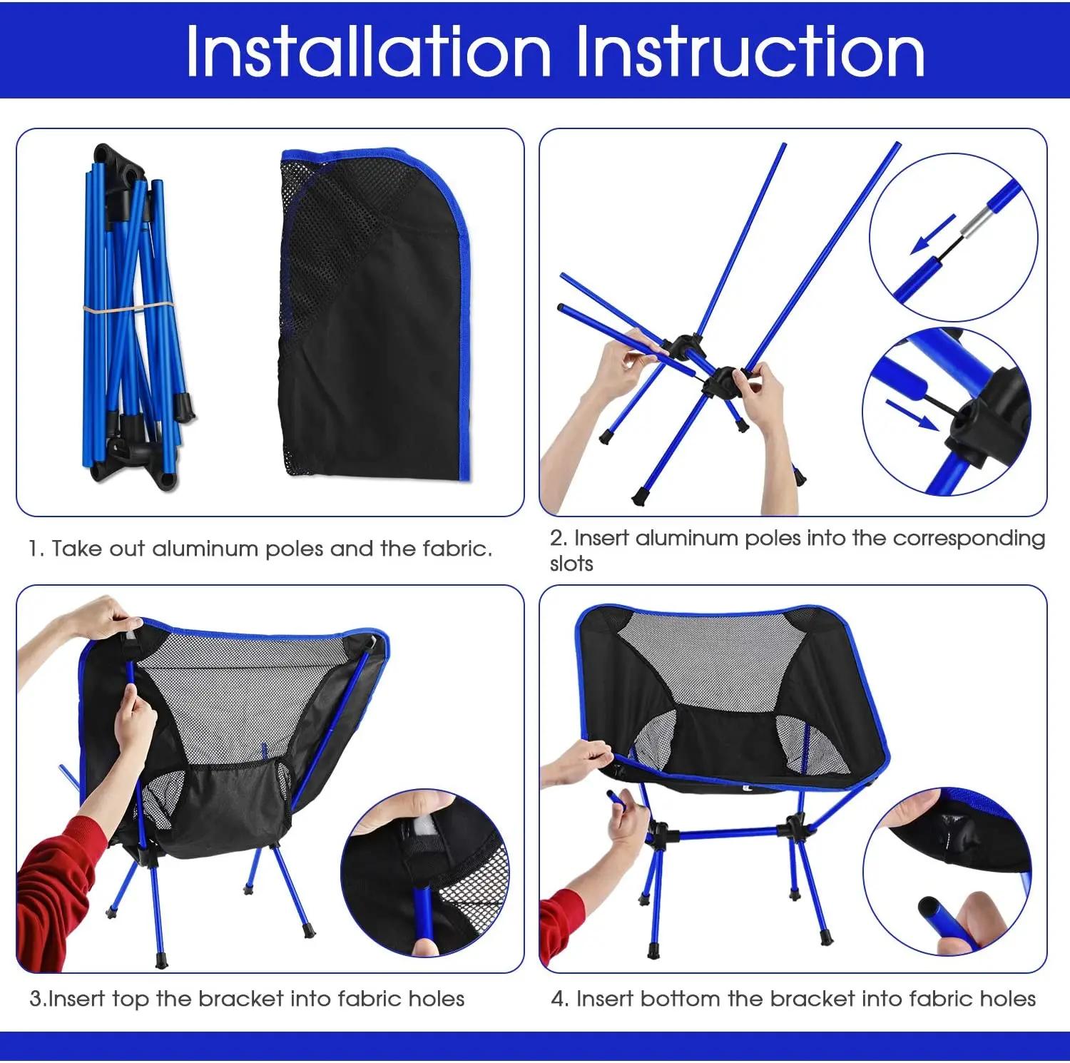 Chaise pliante ultralégère détachable, Portable, légère, siège étendu, pêche, Camping, maison, barbe