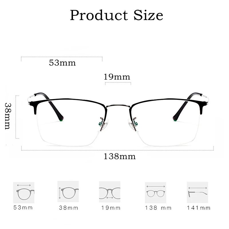 YIMARUILI – lunettes d'affaires rétro ultralégères pour hommes, demi-monture, titane pur, myopie, hy
