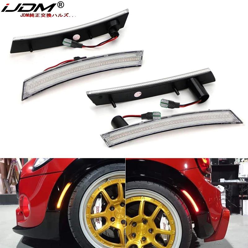 IJDM – feu de position latéral entièrement LED ambre/rouge, pour MINI Cooper R50 R52 R53, alimenté p