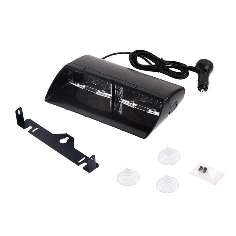Barre lumineuse stroboscopique verte pour pare-brise, 16LED, tableau de bord, voyant de danger d'urg