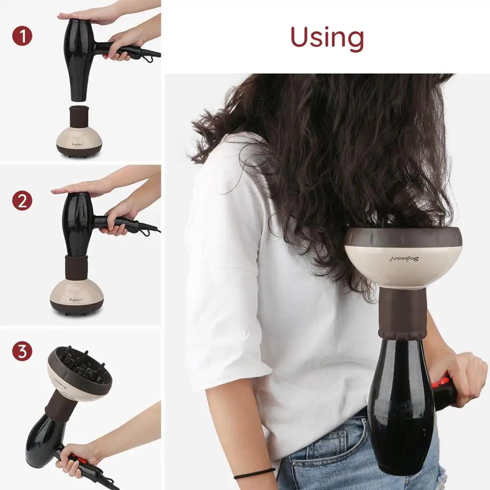 Segbeauty-Diffuseur amélioré pour sèche-cheveux, sèche-cheveux à coupe ondulée bouclée, diffuseur sa