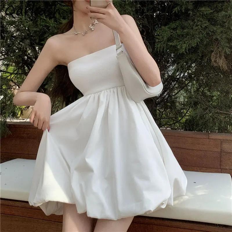 Mini robe de Rhdos nu sans bretelles pour femmes, robe d'été sexy, vêtements rétro pour femmes, robe