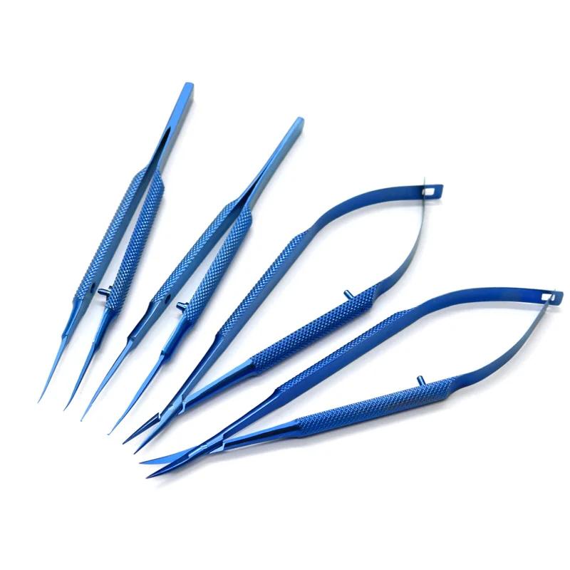Kit d'instruments de microproporpour personnes âgées, ciseaux porte-aiguille, pinces, 14cm