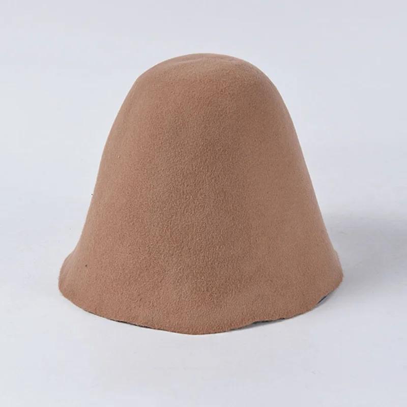 Femmes Cloche seau feutre chapeau grande laine feutre cône capuche chapeau corps pour chapellerie ch