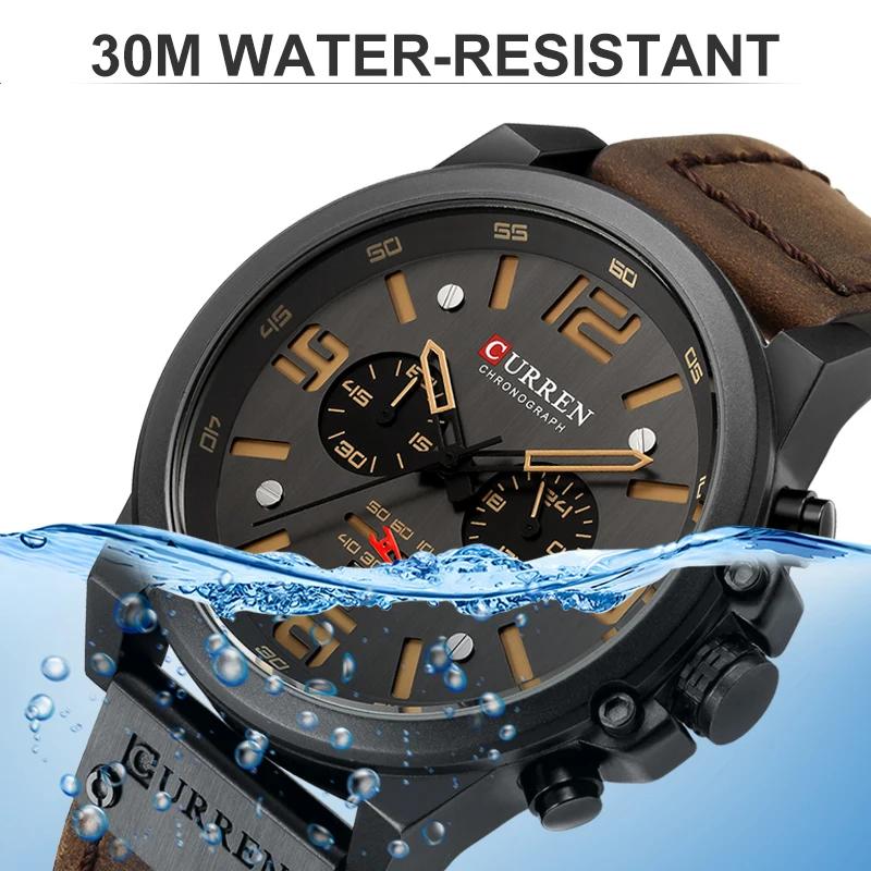 CURREN hommes montres haut de gamme marque étanche Sport montre-bracelet chronographe Quartz militai