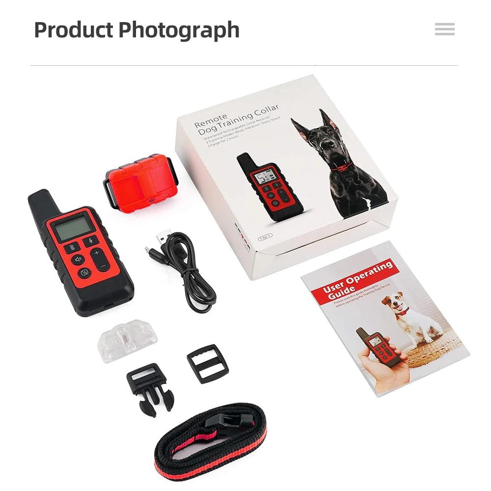 Nouveau collier de dressage pour chien étanche 500m télécommande pour animaux de compagnie Rechargea