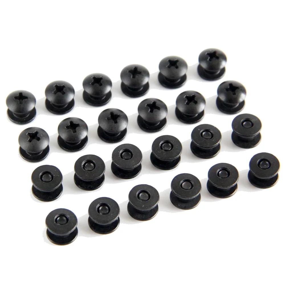 Jeu de Vis en Acier Noir pour Poteau Court Chicago, Tête Croisée, Parfait pour le Bricolage, Étuis/C