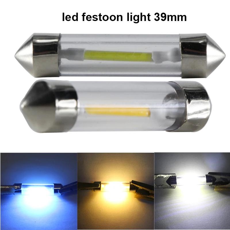 Guirxiété lumineuse LED COB Canbus, lampe de planning, ampoule de plaque intérieure, 31mm, 36mm, 39m