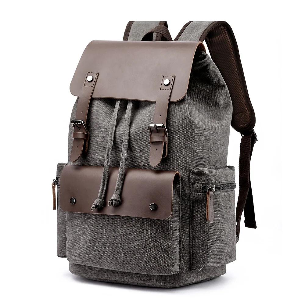 Sac à dos vintage en toile rétro pour homme, grande capacité 20-35L, sac antivol résistant à l'usure