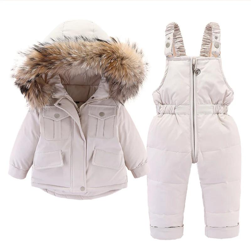 Doudoune et combinaison d'hiver pour enfants, veste épaisse pour bébé, manteau chaud pour filles, co