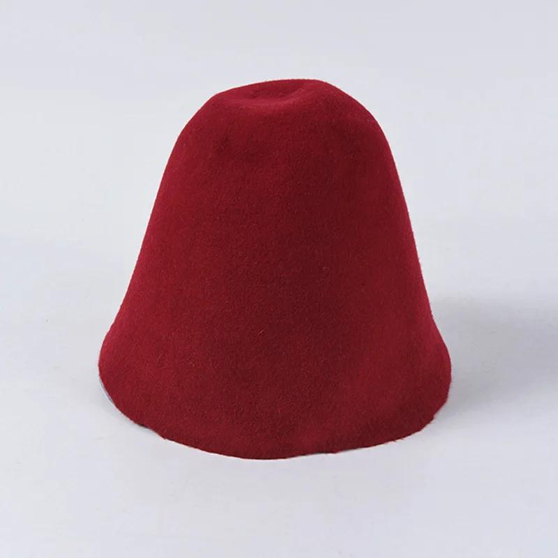 Femmes Cloche seau feutre chapeau grande laine feutre cône capuche chapeau corps pour chapellerie ch