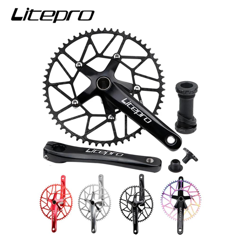 Litepro-Pignon de manivelle intégré creux pour vélo pliant, arbre central, dent positive et négative