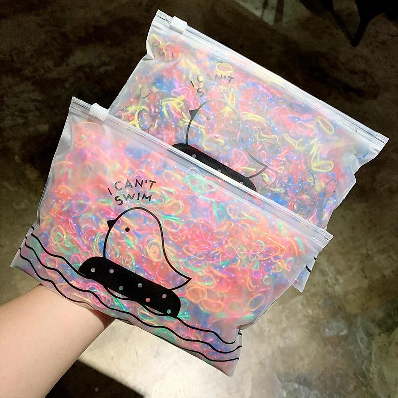 Lot de 1000 élastiques colorés jetables pour filles, petits élastiques à cheveux pour queue de cheva