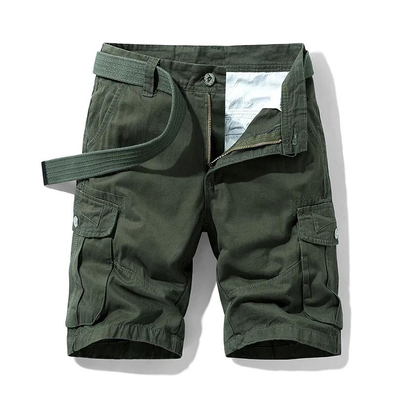 Short Cargo militaire Baggy multi-poches pour hommes, en coton kaki, tactique, pantalon court 30-38,