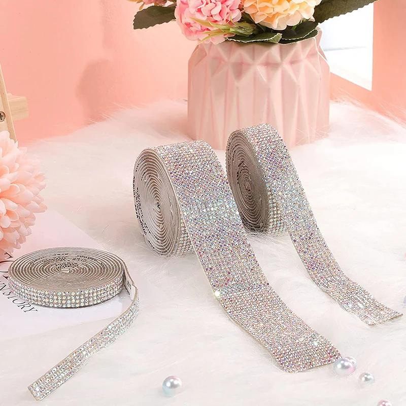 Autocollant auto-adhésif en strass cristal, ruban de diamant, autocollant de bricolage, artisanat d'