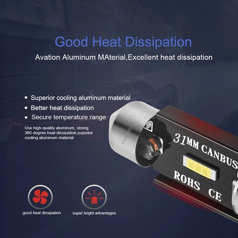 NLpearl 2x C5W LED CSP 1860 lampe de signalisation ampoule Canbus 31mm 36mm 39mm 41mm lumière feston