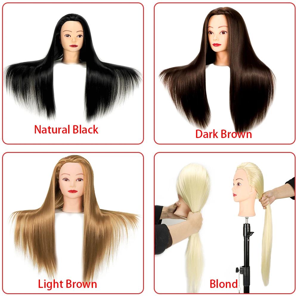 Tête de poupée pour coiffeurs 65cm cheveux synthétiques Mannequin tête coiffures femme Mannequin coi