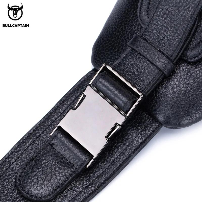 BULLCAPTAIN sac de poitrine en cuir pour hommes sac de rangement de voyage multifonction sac de mess