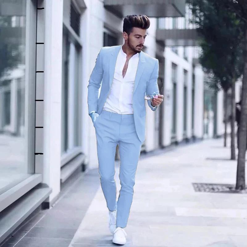 Costume luxueux pour hommes d'affaires, décontracté, à la mode, pour fête de mariage, Tuxedos, coupe