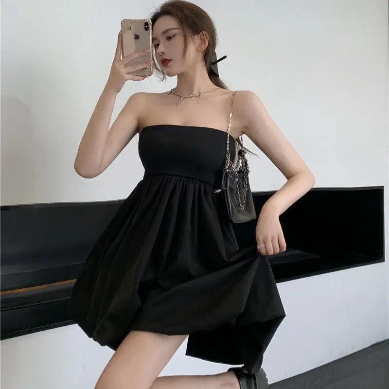 Mini robe de Rhdos nu sans bretelles pour femmes, robe d'été sexy, vêtements rétro pour femmes, robe