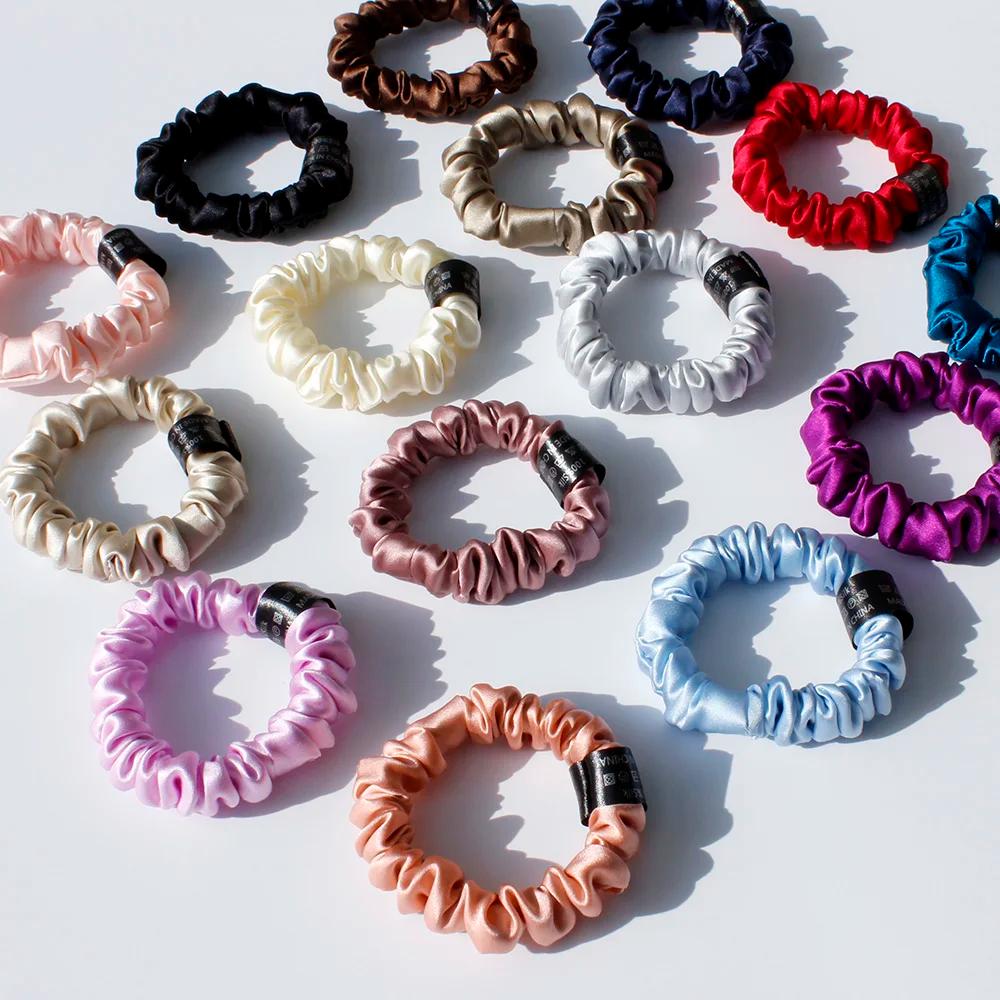 Chouchous en soie de mûrier 100% Pure, attaches pour cheveux, bandes en caoutchouc pour femmes et fi