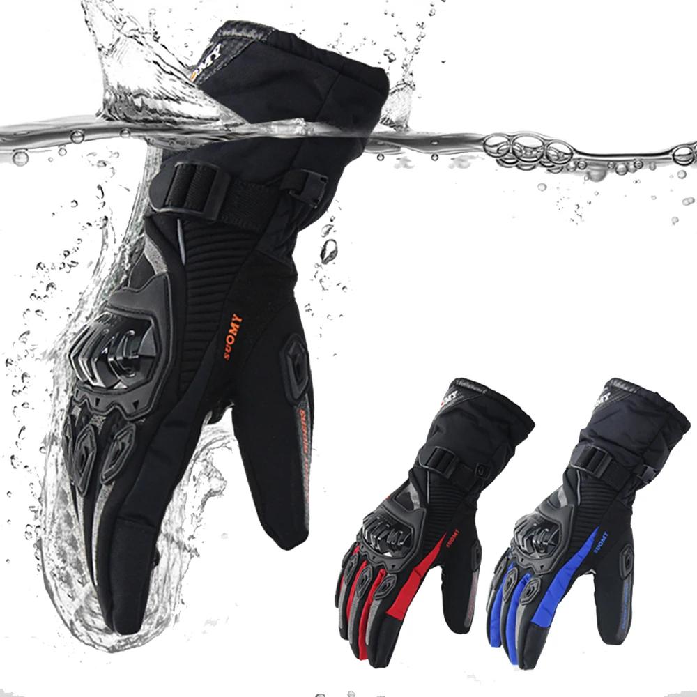 Gants de Moto d'hiver imperméables Gant Moto chaud hommes doigt complet Moto gants écran tactile Gua