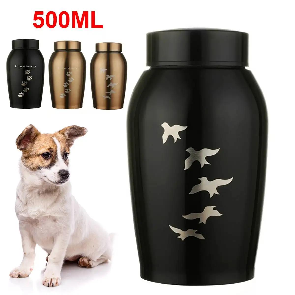 Urnes en acier inoxydable noir et or pour animaux de compagnie, pour chiens, chats, oiseaux, souris,