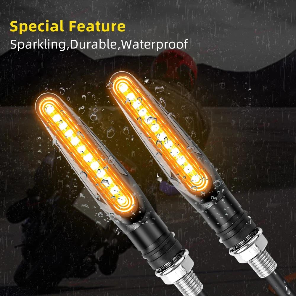 Clignotants LED directionnels pour moto, feu stop, feu arrière, lampe DRL
