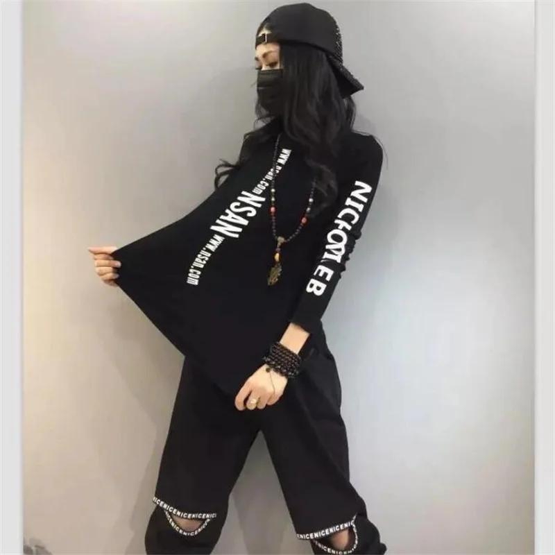 T-shirt à col mi-haut élastique pour Femme, haut chaud avec lettres imprimées, Streetwear, automne h