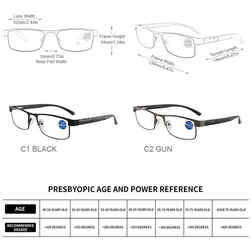 Lunettes de lecture en acier inoxydable de haute qualité pour hommes et femmes, presbytes, à la mode