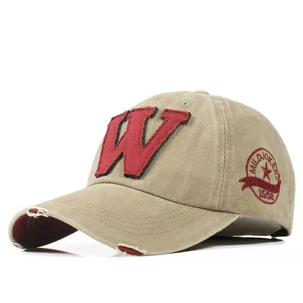 Casquette de Baseball en Denim délavée pour hommes et femmes, avec bordure brodée, chapeaux de solei