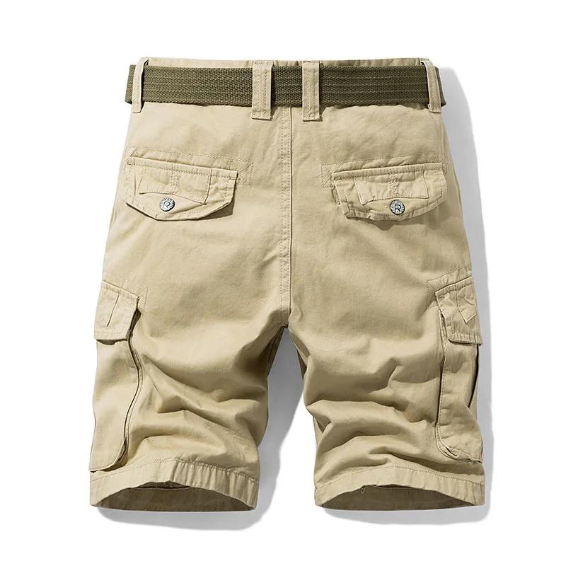 Short Cargo militaire Baggy multi-poches pour hommes, en coton kaki, tactique, pantalon court 30-38,