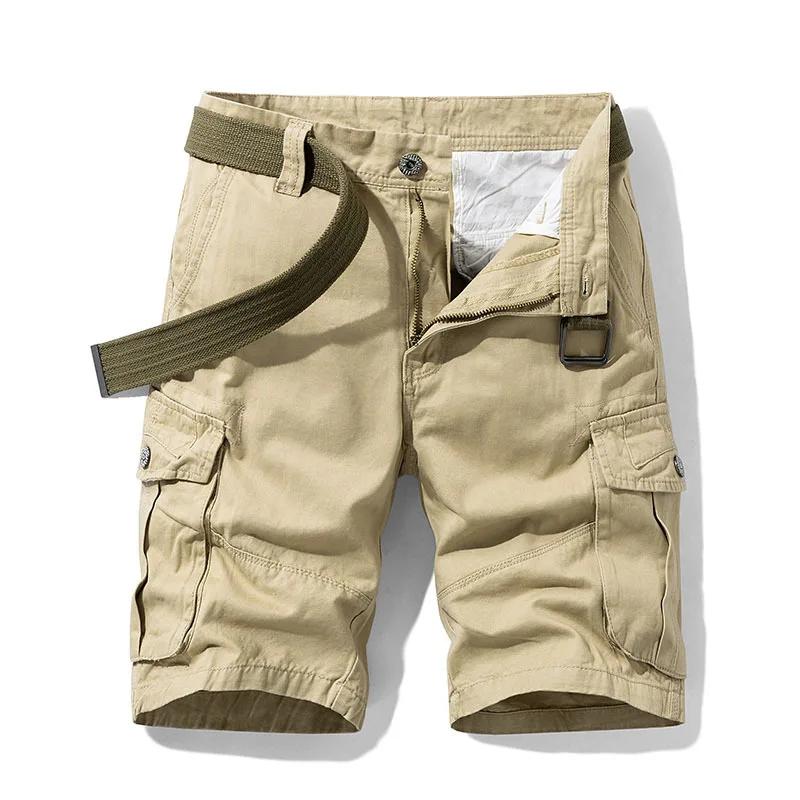 Short Cargo militaire Baggy multi-poches pour hommes, en coton kaki, tactique, pantalon court 30-38,