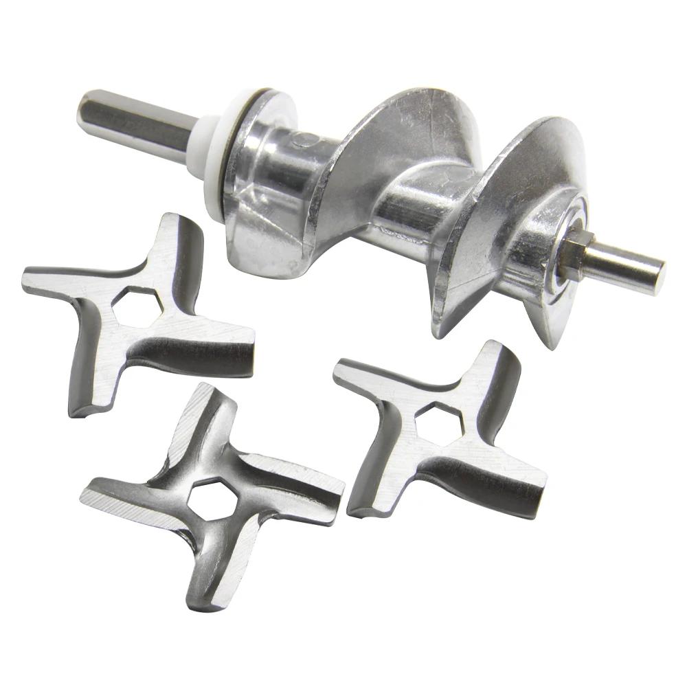 1 jeu d'appareils de cuisine, 1 pièce, 115mm, vis pour hachoir à viande SS- 989843   Et 3 lames pour