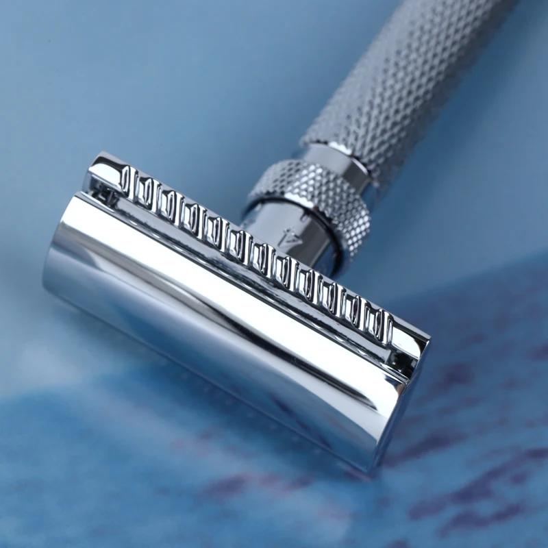 Yaqi – rasoir de sécurité pour hommes, ajustable, coupe finale, couleur chromée