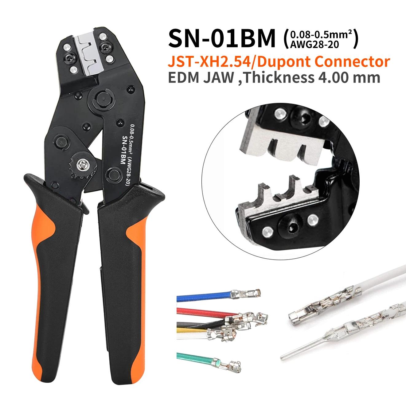 SN-01BM Kit d'outils de sertissage pince à sertir à cliquet avec 1550 connecteurs Dupont 2.54mm et 7