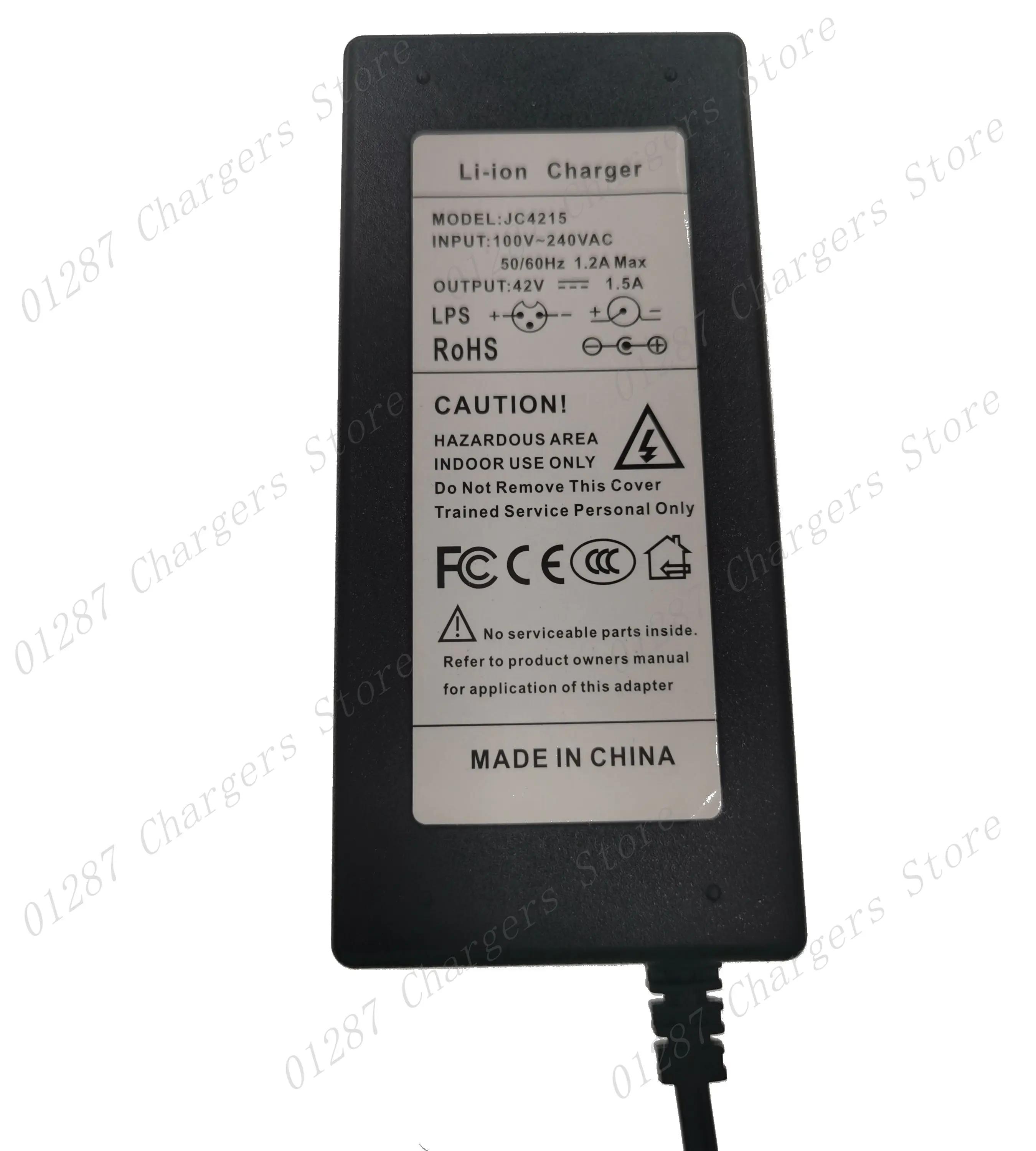 Chargeur 42V 1.5A, entrée 100-240 VAC, chargeur lithium Li-ion Li-poly pour vélo électrique 10Series