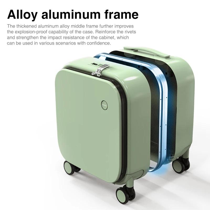Mixi nouveau Design brevet valise à main femmes 18 pouces bagage roulant hommes Polycarbonate cadre 