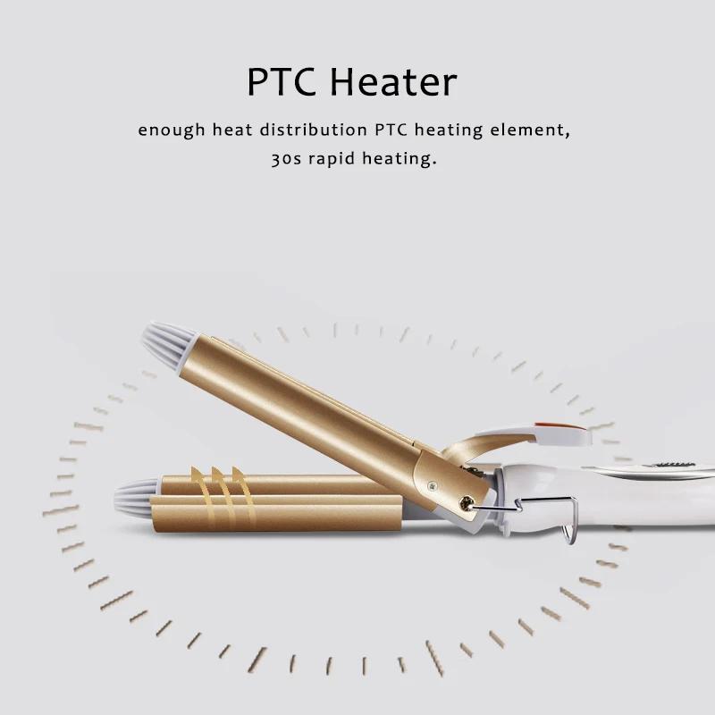 Outils professionnels pour cheveux fer à friser en céramique Triple baril coiffeur cheveux Waver out