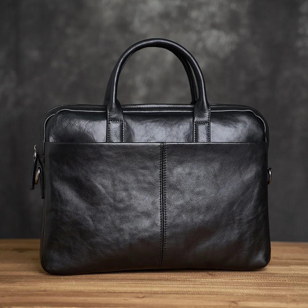 ZRCX porte-documents en cuir véritable hommes sac à main d'affaires mâle ordinateur portable sacs à 