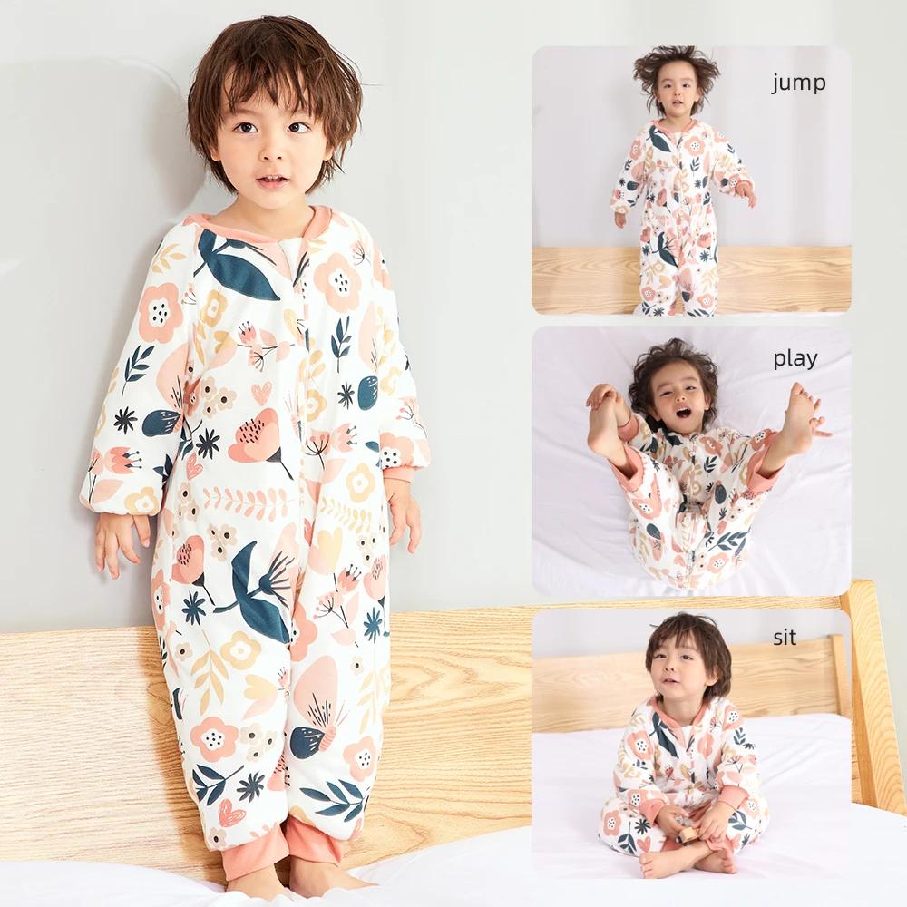 Sac de couchage bébé imprimé fleurs 2.5 tog - Pyjama épais chaud pour tout-petits 1 à 4 ans