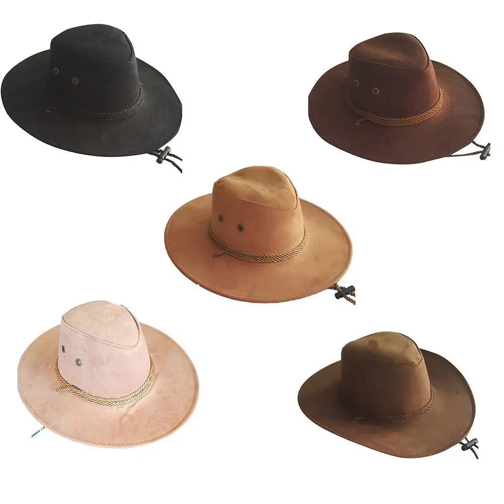 Chapeau de cowboy occidental pour hommes, casquette mongole, grand bord, gentleman, cadeaux de jazz,