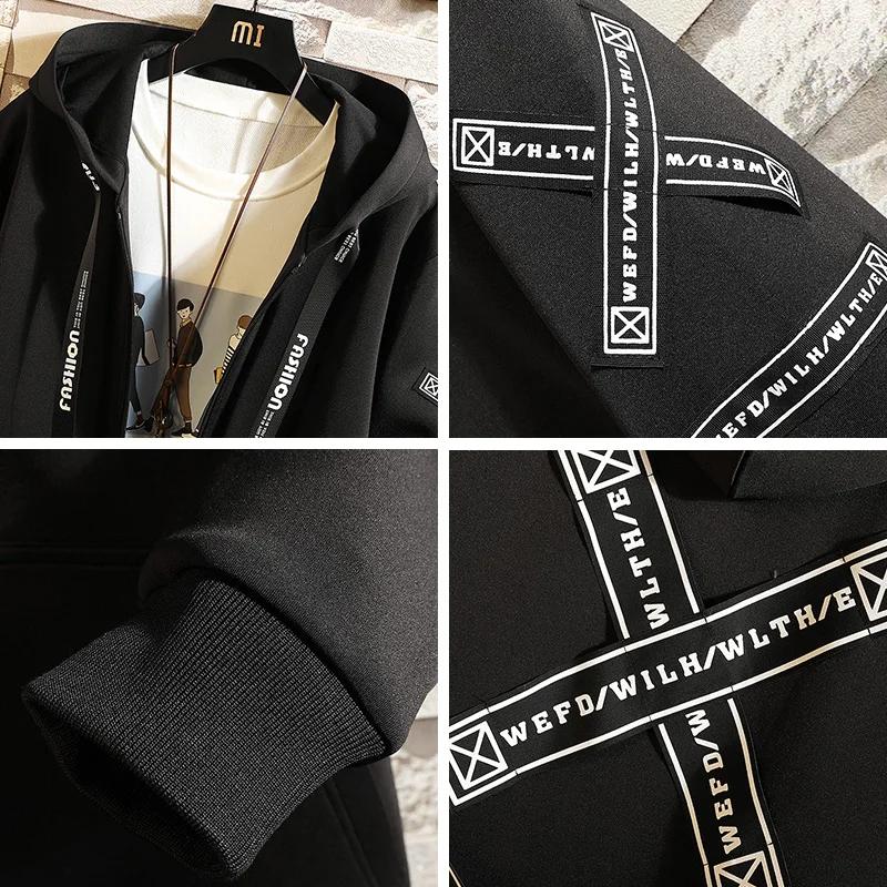 Nouveaux hommes Streetwear noir vestes et manteaux Hip Hop Harajuku à capuche hommes coupe-vent pard