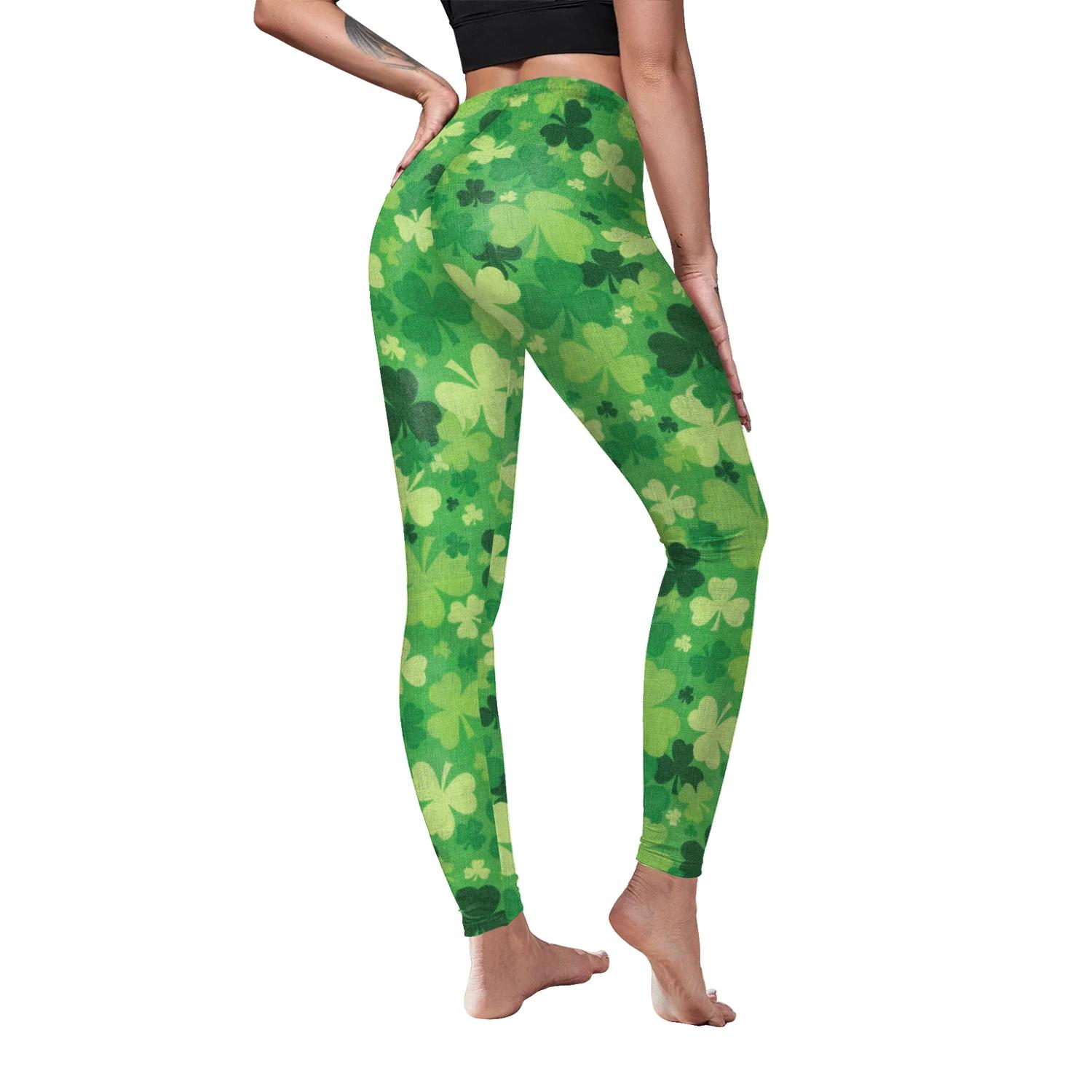 VIP FASHION Pantalon de style festival de la Saint-Patrick pour femme, imprimé, élastique, legging s