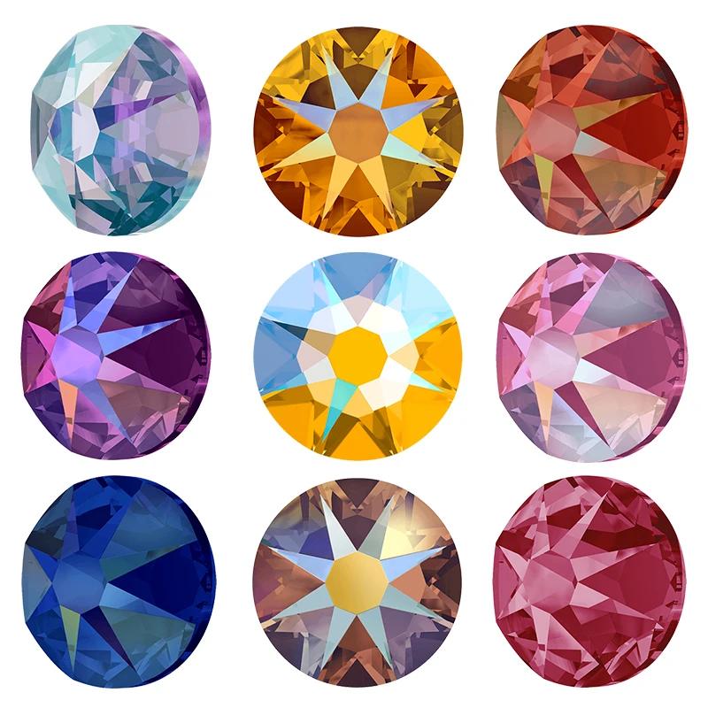 YANRUO 2088NOHF Shimmer AB Flatback verre Strass colle sur coudre des vêtements diamant couture Blin