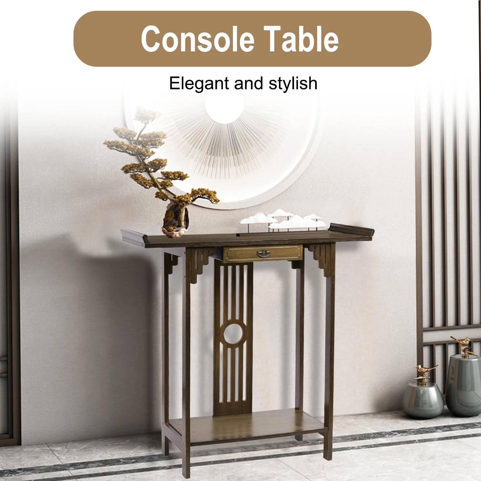 Table console d'entrée de canapé rustique, table d'appoint, salon, entrée de couloir, 32 po