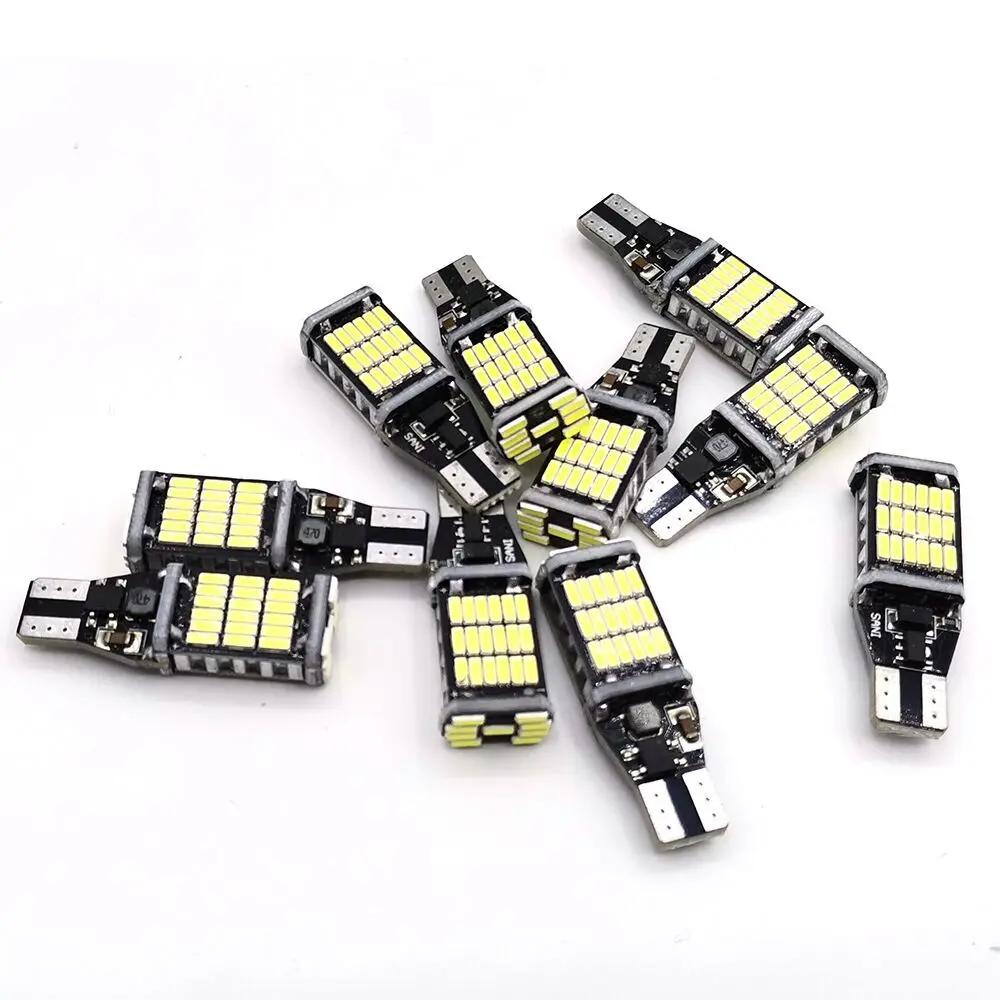 Ampoule LED pour voiture T15 W16W 4014 45SMD W5W, 10 pièces, feu de signalisation LED Super lumineux