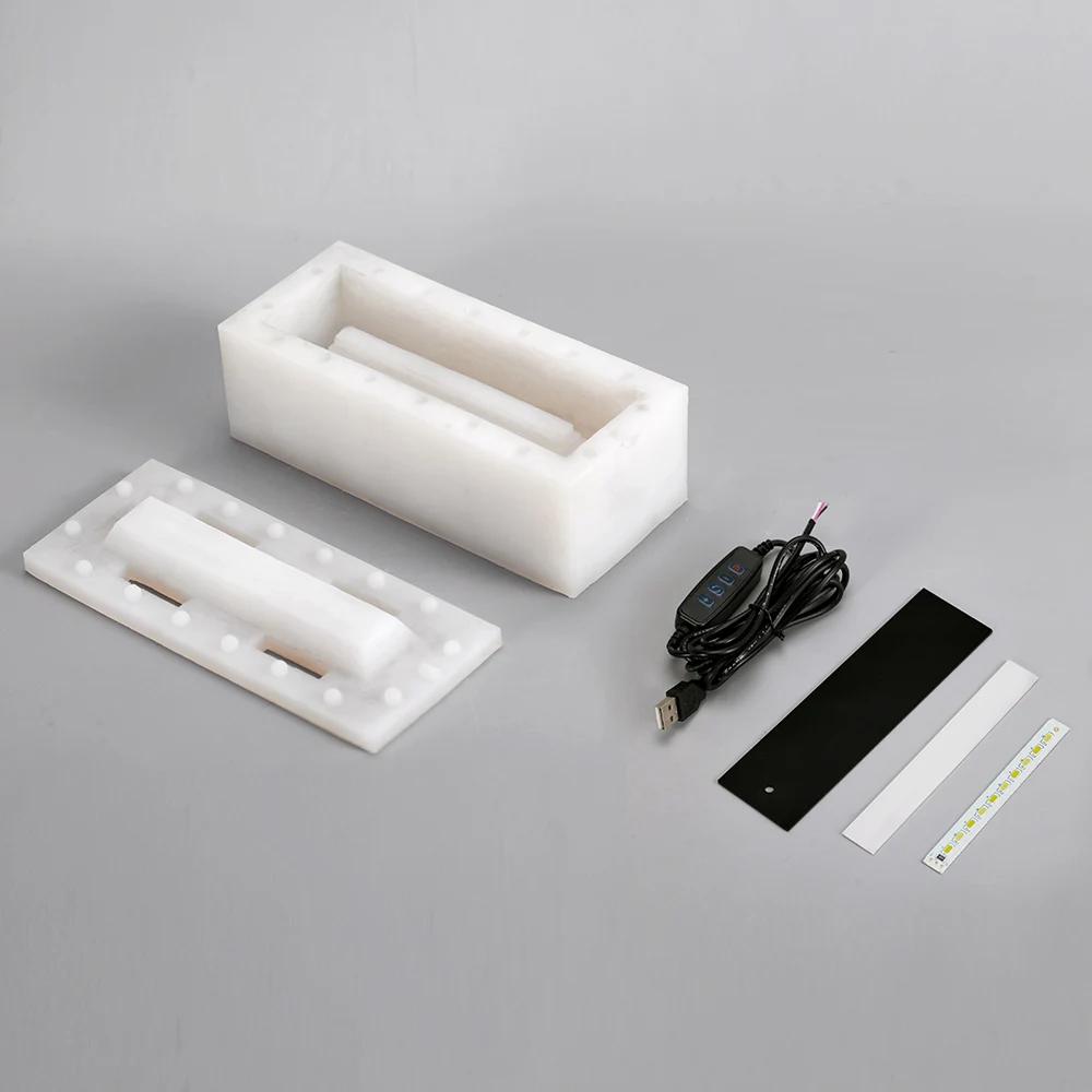 Nicole béton lumières Silicone moule bricolage à la main chambre lampe de nuit moule avec accessoire