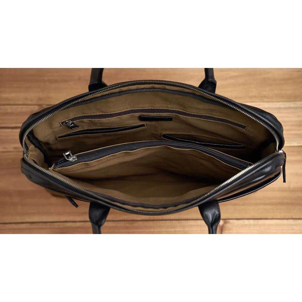 ZRCX porte-documents en cuir véritable hommes sac à main d'affaires mâle ordinateur portable sacs à 